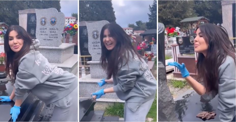 Megi Pojani shfaqet duke bërë veprime skandaloze në varreza, videoja “pushton” rrjetin