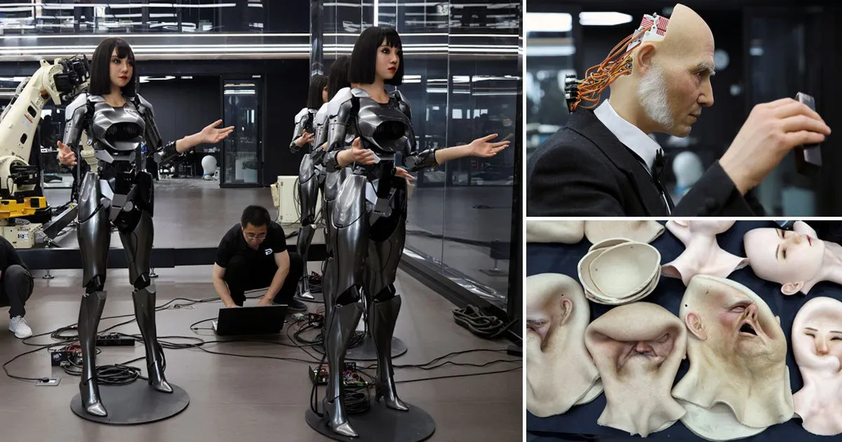 Video e tmerrit tregon fabrikën e ‘robotëve humanoidë’ me fytyra të detajuara njerëzore që mund të zëvendësojnë këdo