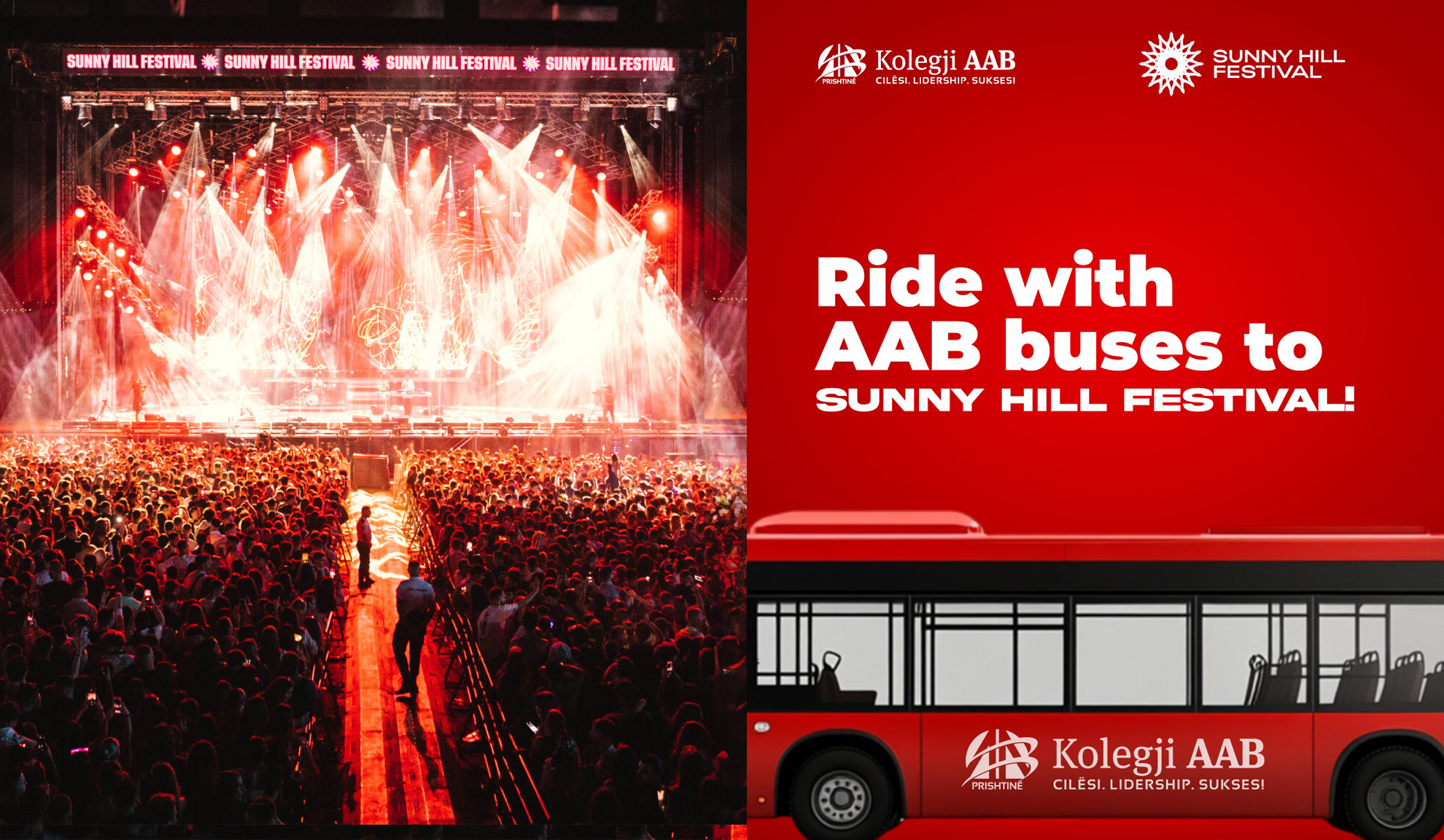 Kolegji AAB ofron transport falas për pjesëmarrësit në “Sunny Hill Festival 2025”