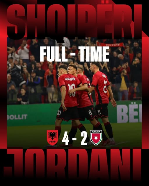 Shqipëria fiton miqësoren ndaj Jordanisë në Tiranë