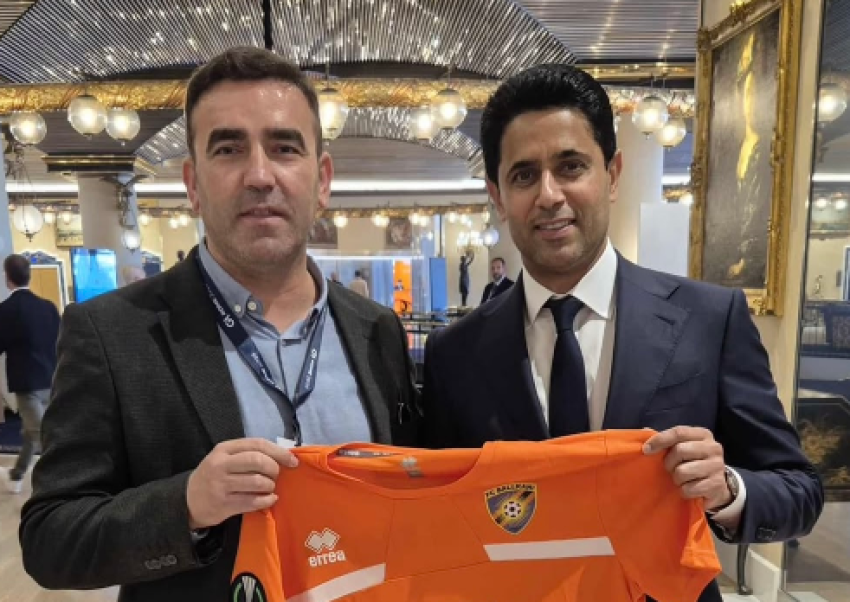 Presidenti i PSG-së, Nasser Al-Khelaifi, pranon dhuratë fanellën e Ballkanit në Romë