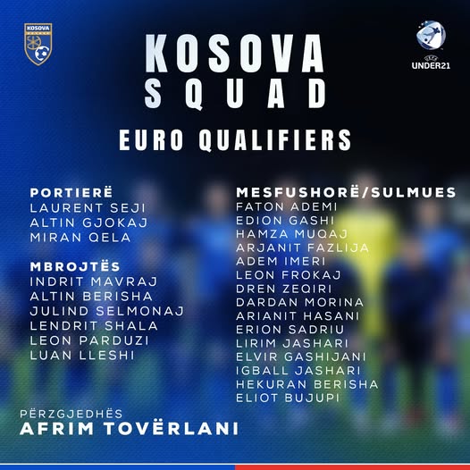 Kosova U21 publikon listën për ndeshjet kundër Qipros dhe Finlandës