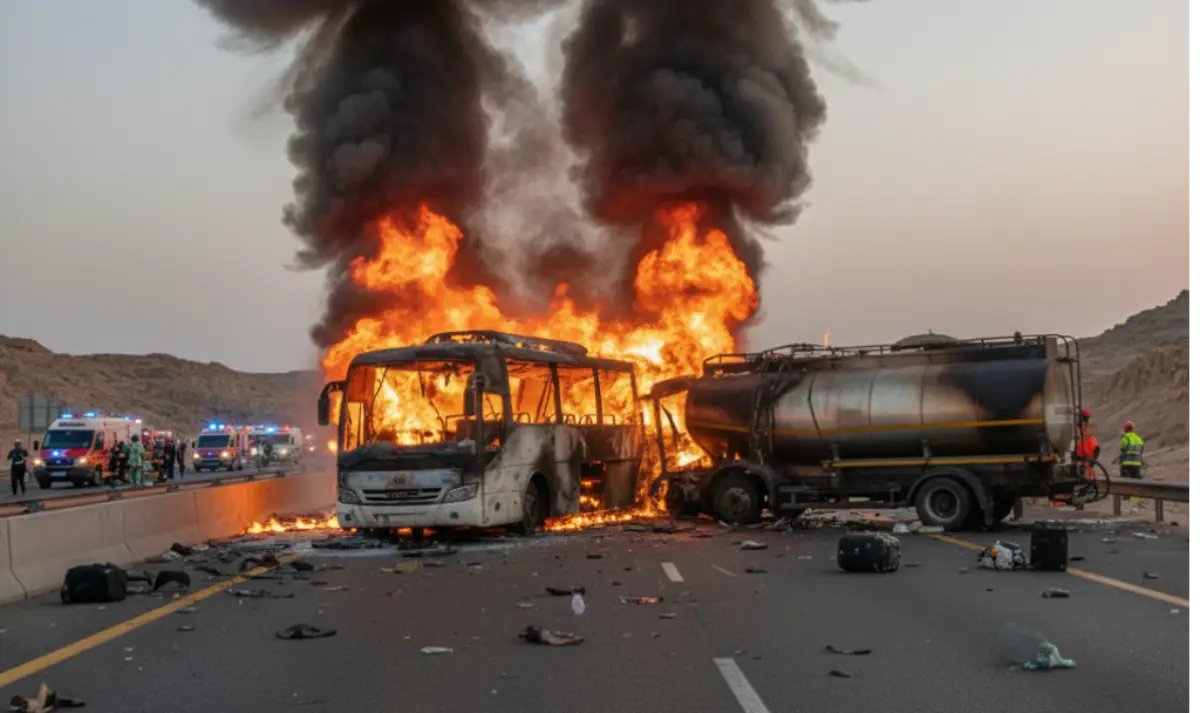 Digjet autobusi në rrugën nga Meka në Medinë, vdesin 45 persona që kishin shkuar për të bërë Umrah