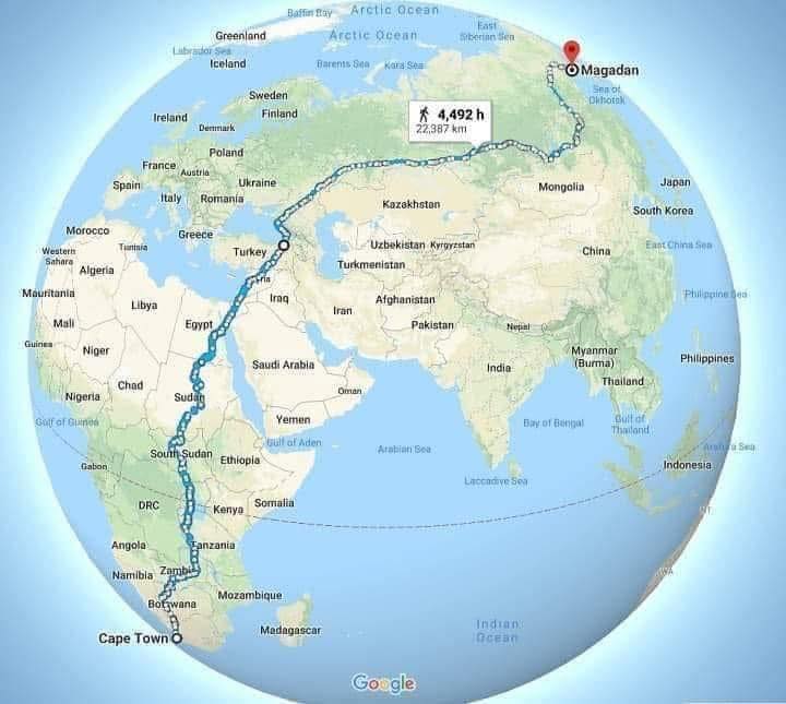Rruga më e gjatë për ecje në botë: nga Afrika e Jugut në Rusi