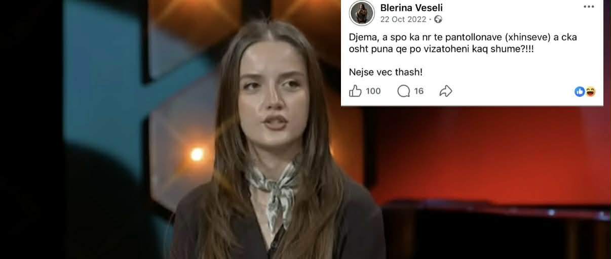 “90% i kanë kështu, po m’gërrdisin…” – Blerina Veseli kritikon meshkujt për xhinset e ngushta