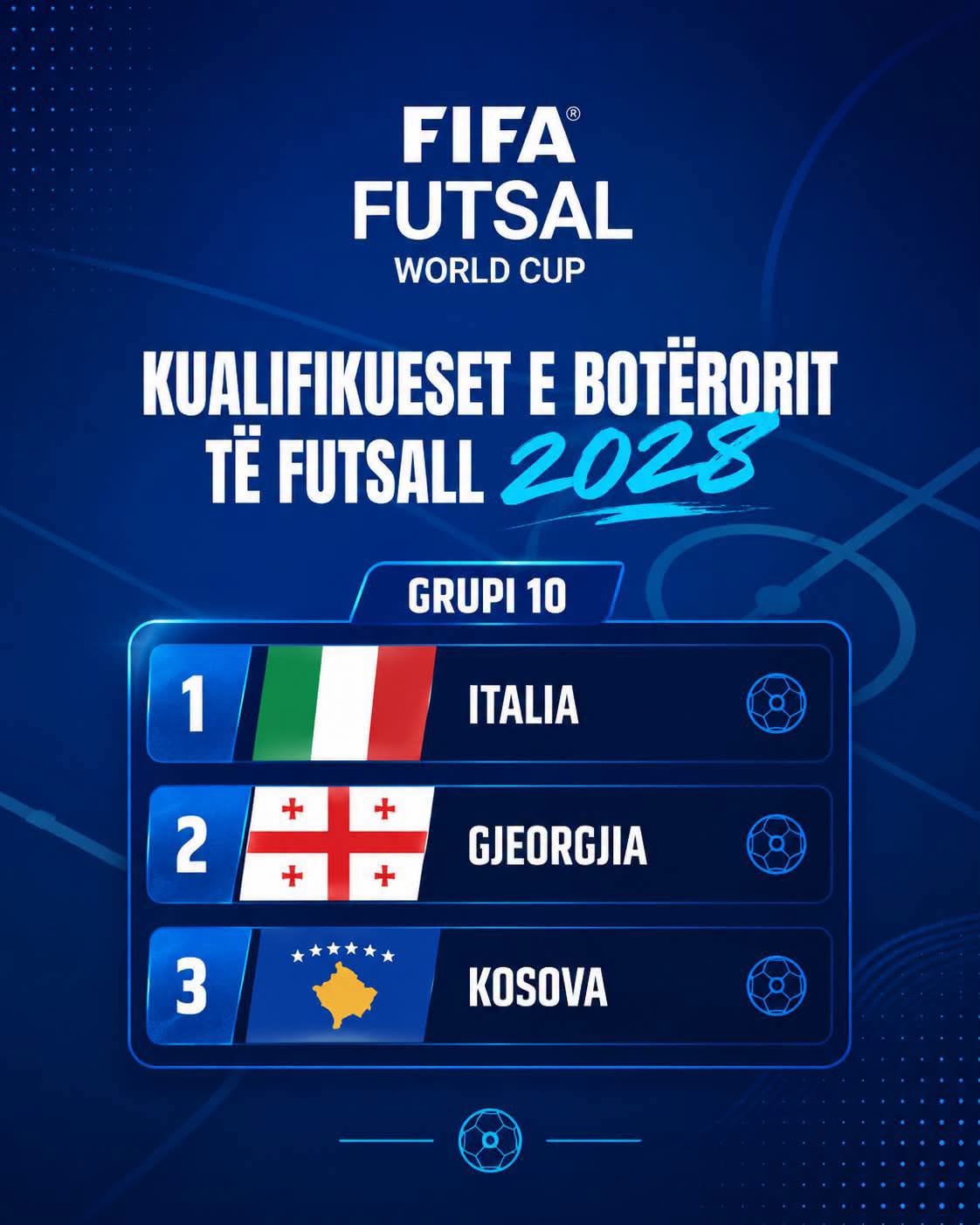 Kosova mëson kundërshtarët në kualifikimet për Botërorin 2028 në futsall