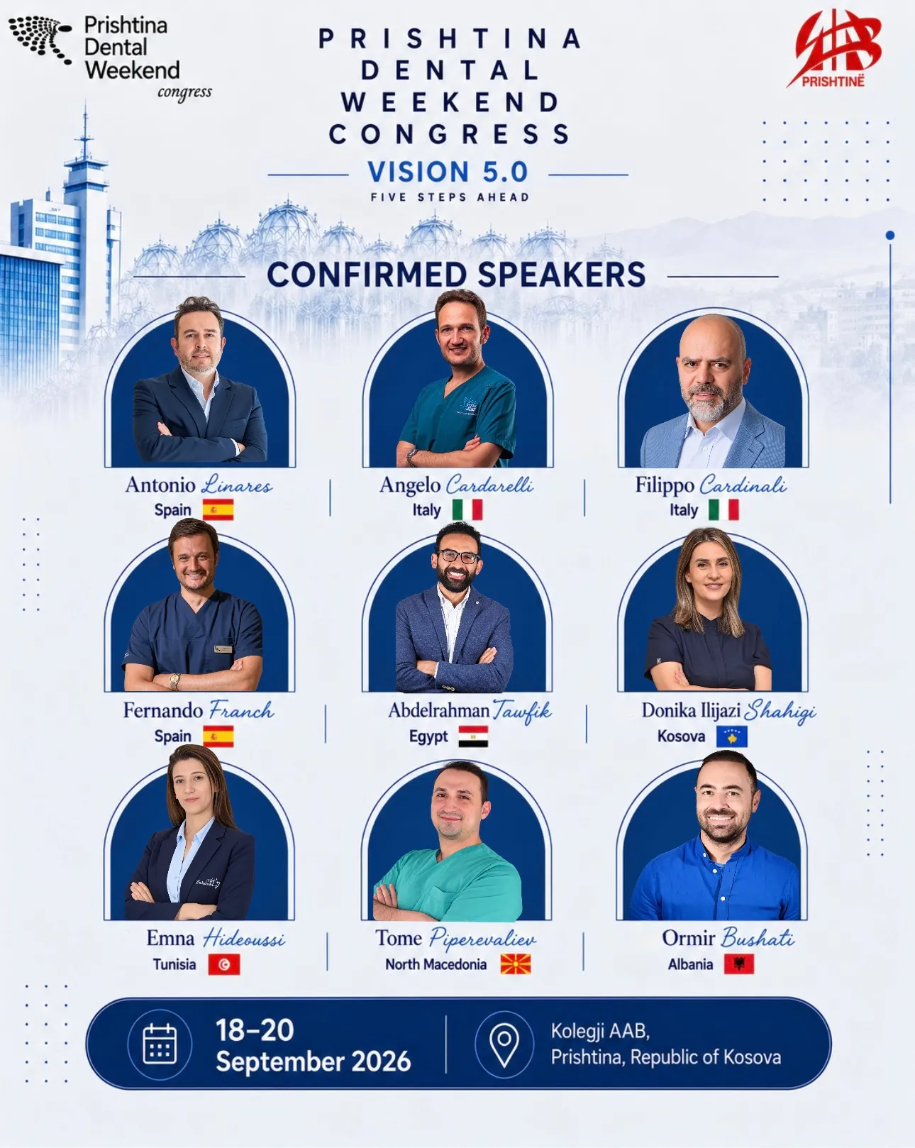 Prishtina Dental Week 2026 hapet në Kolegjin AAB duke sjellë në Kosovë ekspertizë ndërkombëtare në stomatologji, inovacion digjital dhe përsosmëri klinike