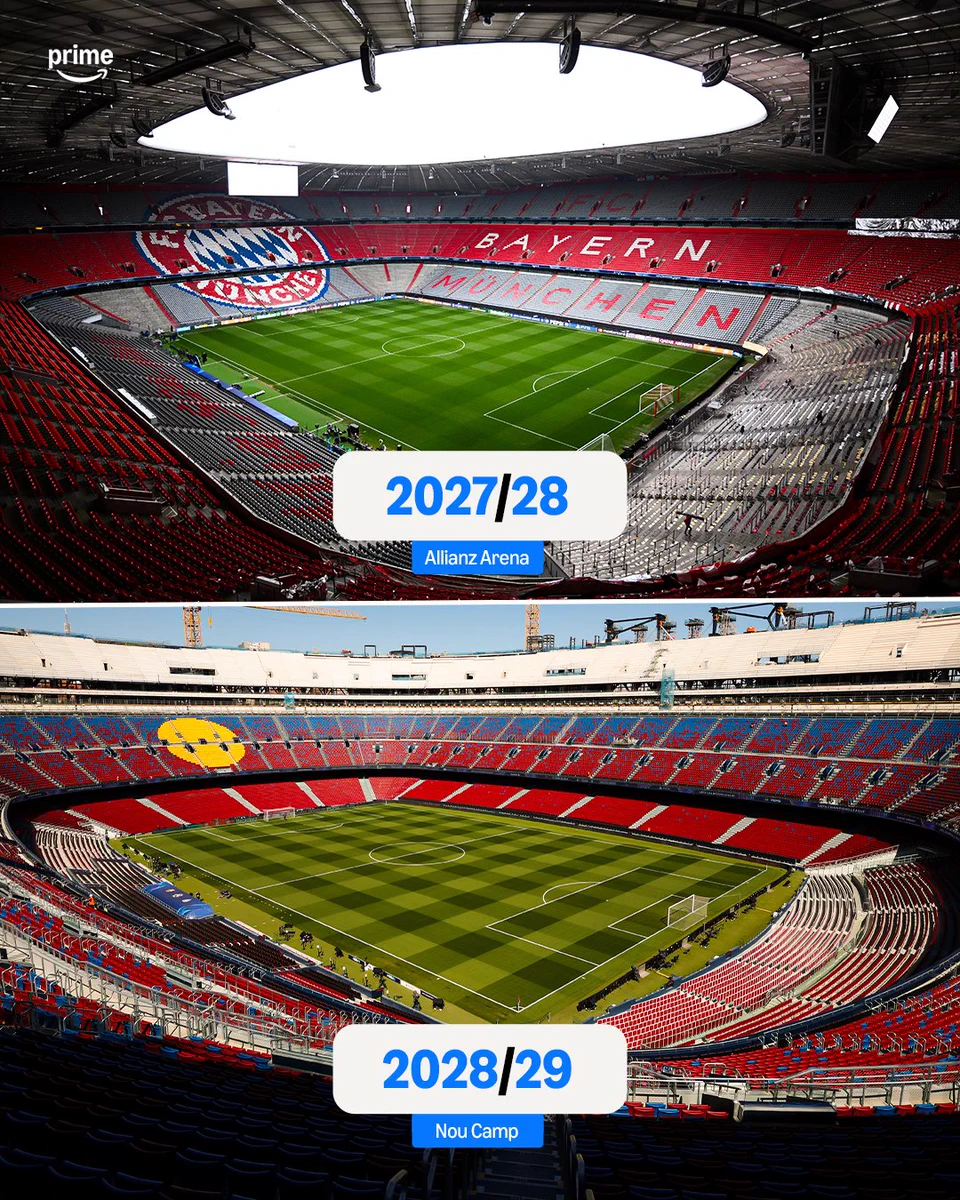 “Allianz Arena” dhe “Camp Nou” presin finalet e Champions League në 2028 dhe 2029
